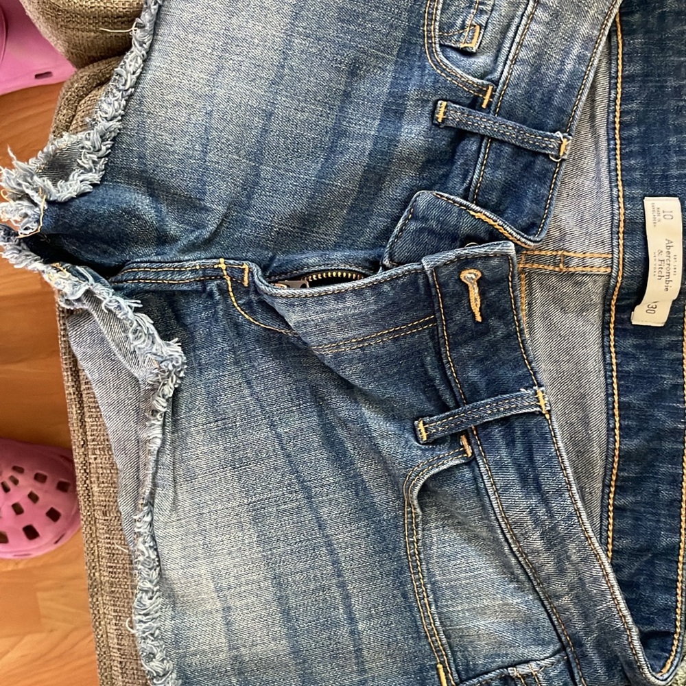Abercrombie & Fitch Blue Distressed Jean Shorts